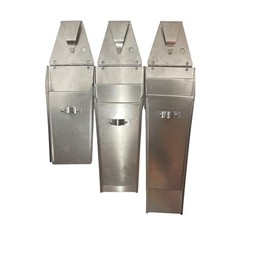 SAF-T-PAK LD-42 12" Double Row Knife Scabbard, Aluminum, with Integrated Meat Hook and Belt Hanger, Silver