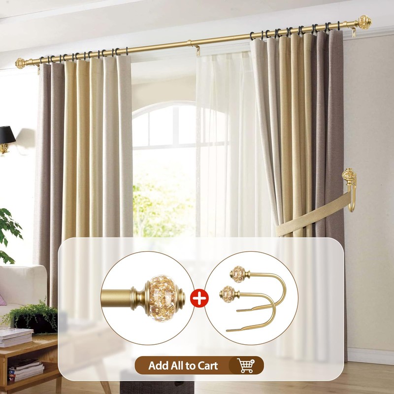 Curtain Rods for Windows 48 to 84 Inch, USFOOK 7/8