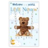 New Baby Nephew Congratulations Card - Barley Bear Teddy and