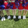 Lovecheer 2PCS Pom Poms Cheerleading Blue and Red Metallic Cheerleader