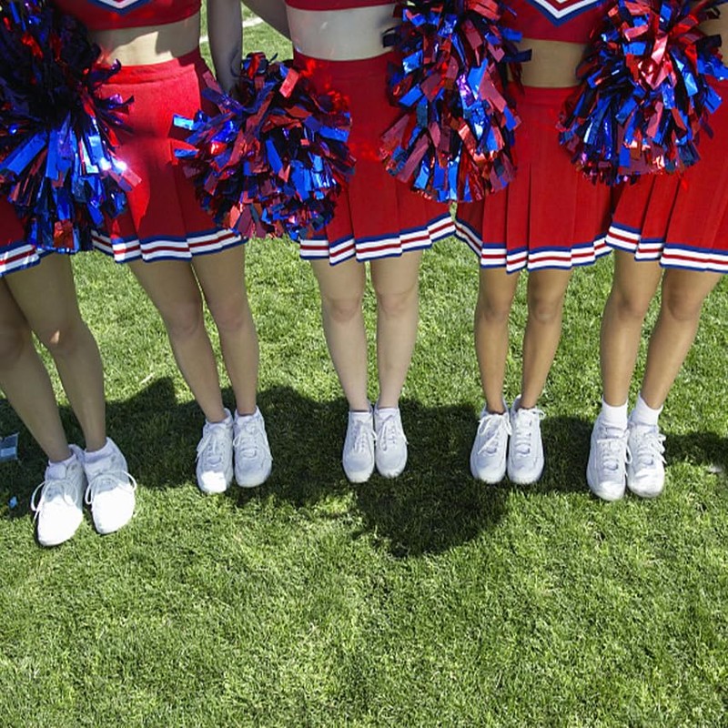 Lovecheer 2PCS Pom Poms Cheerleading Blue and Red Metallic Cheerleader