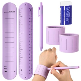 Skyygemm 2 Pcs Nurse Erasable Wristband to Do List Wrist Memo Slap Bracelet with Ballpoint Pen and Eraser Reminder Bracelet Wrist Band Notepad Gifts for Nurse Week Essentials(Pink)