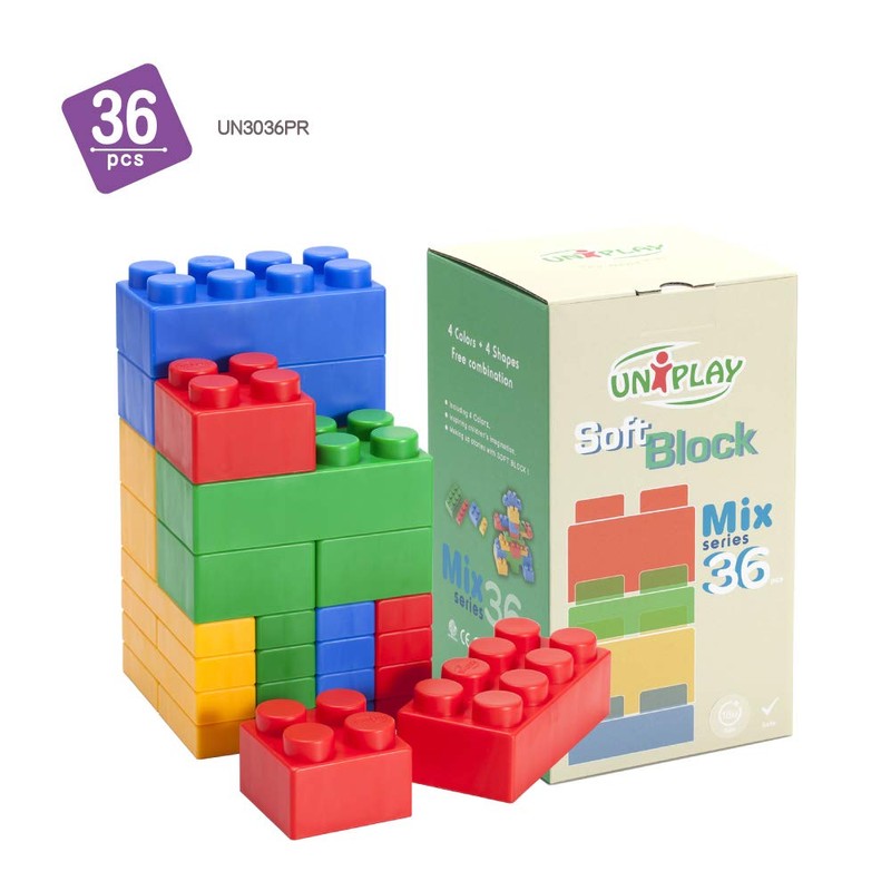 UNiPLAY Mix Soft Building Blocks - 36-Piece Set for Infant