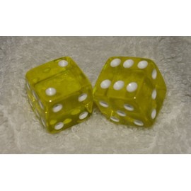 Yellow Transparent Dice Pair