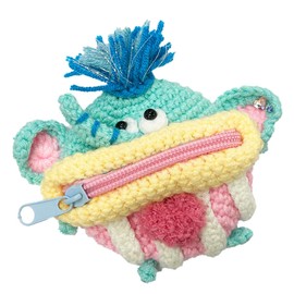 macaroni edge Mascot of Yarn, Multi-Case, Collaboration Pouch, Small Items, Monster Ladies, Storage, Korean Miscellaneous Goods, Handmade, Huge
