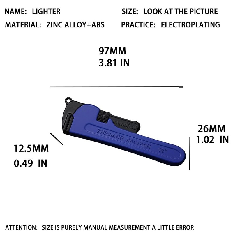 Windproof Torch Lighter, Pipe Wrench Inflatable Lighter, Fun Novelty Lighter,