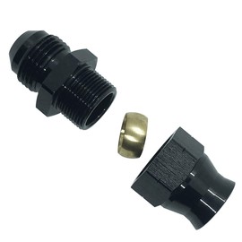 Aluminum Hard Line Tubing Fitting 3/8 Tube to 6AN Male Fare Fuel Hose Adapters Black Anodized
