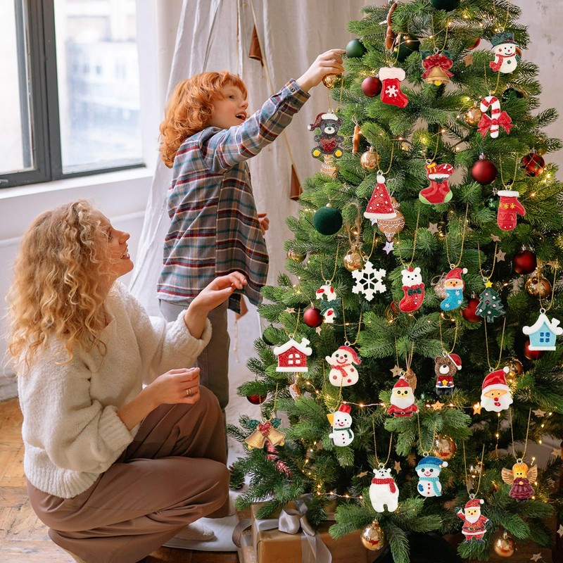 30PCS Mini Christmas Tree Decorations Mini Christmas Ornaments Set Miniature