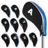 Andux Golf Iron Headcover with Zipper 10pcs/set (Blue/Black)