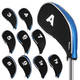 Andux Golf Iron Headcover with Zipper 10pcs/set (Blue/Black)