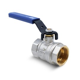 DOJA Barcelona Ball Valve with Lever Handle, Pack of 2, Blue & Red, 1 Inch, Female Thread, Carbon Steel Stopcock for Water Pumps, Outdoor Taps, Water Connections, etc.