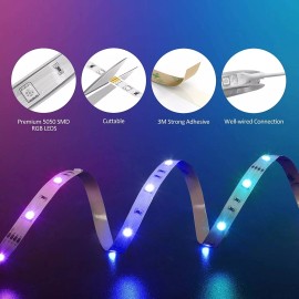 Ecolor 25' Smart LED RGB Color Strip Lights App & Music Control Bluetooth WiFi