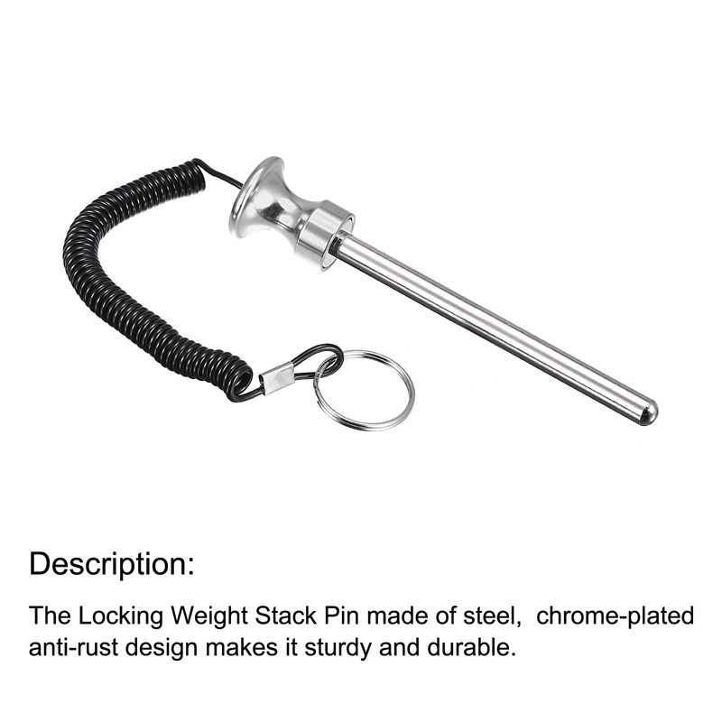uxcell 10 x 105mm Weight Stack Pin with Pull Rope