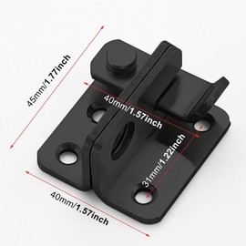 Door Bolt Small Stainless Steel Lockable Black - Lock Bolt with Lock Hole Screw Window Bolt Door Bolt Door Bolt Outer Left Open Locking Door Lock for Windows, Doors, Fences, Cabinet Doors