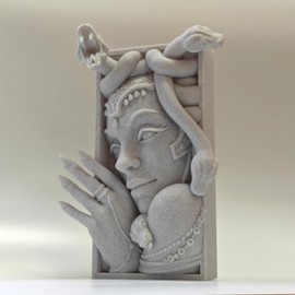 Medusa 3D Printed Decorative Bookend Lightweight Durable Book Shelf Accessories for Friends Stylish Bookend Ideal Home Decor Essential for Book Lovers (Grey Medusa)