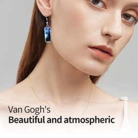 LJFEA Van Gogh Painting Starry Night Sunflower Earrings Brand Fashion Jewellery Famous Artist Collection Ear Studs Craft Gift