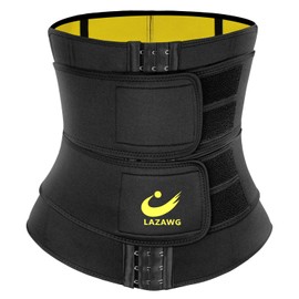 LAZAWG Women Neoprene Waist Trainer Sweat Belt Waist trimmer Sauna Waist Cincher Girdle Black
