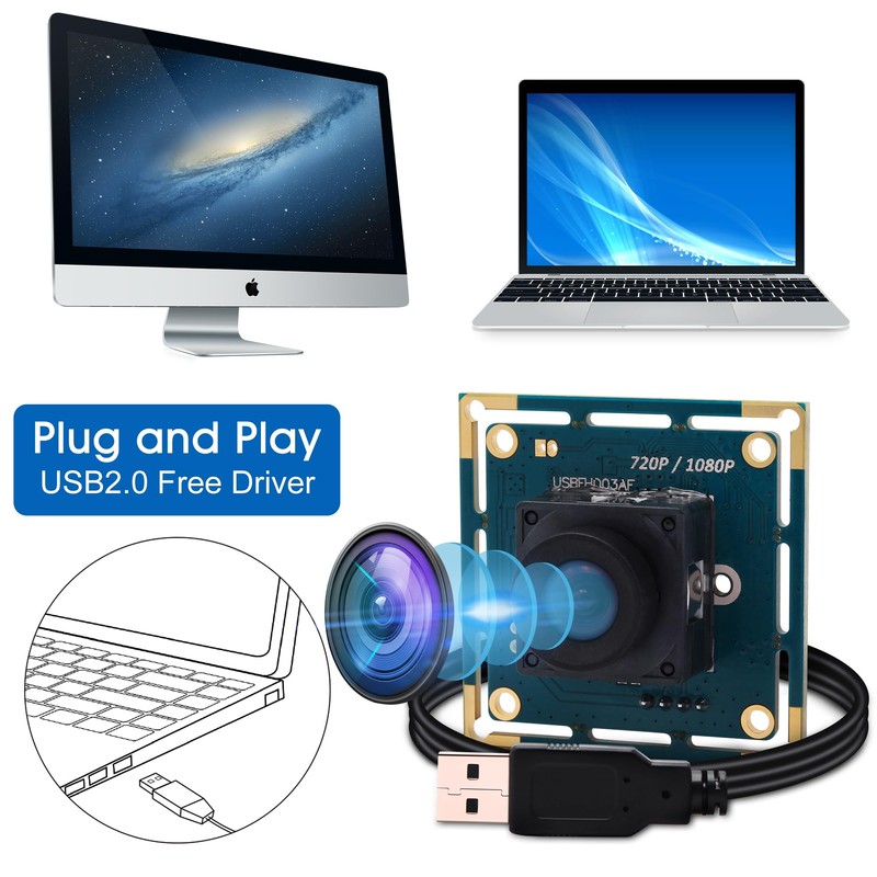 ELP Autofocus Camera, 2MP Full HD USB Camera Module, Ultra