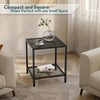 SAYGOER Black Side Table Small Glass End Table 2-Tier Narrow