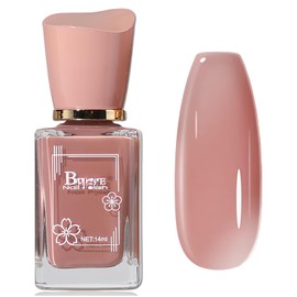 KAHSOSE Nude Pink Nail Polish No UV Light Needed-Air Dry Pink Nude Nail Polish Non Gel-Non Toxic Nude Pink Polish for Women & Girls, 14ML, Cruelty Free