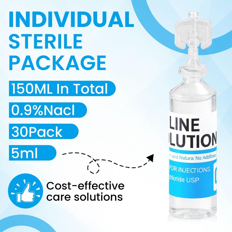 AstrivixDD 30 Pack 0.9% Saline Solution, Sodium Chloride Normal Solution