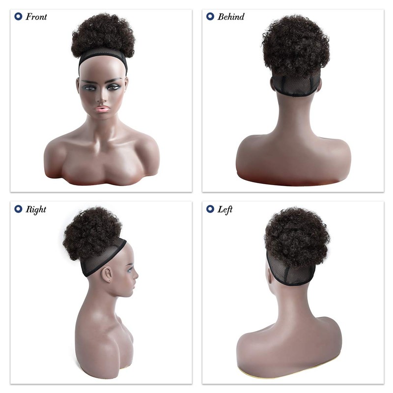 YAMEL Afro Puff Drawstring Ponytail Medium Bun Extensions Dark Brown
