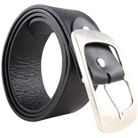 BELTINGER Denim Belt Made of Full Cowhide Leather 5 cm with Double Buckle Leather Belt 50 mm Wide Leather Belt Made of Genuine Leather, Brown, antique silver