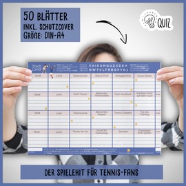 City Country Tennis by snaPmee - Gift for Players, Coaches & Fans - Quiz Game - 50 Sheets DIN A5