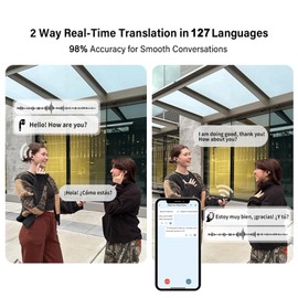 iTour Z50S Translation Earbuds Real Time, Bidirection Simultaneous Translator Earbuds in 127 Languages Online, Audio&Video Subtitle Translation, Languages Translation Device with iTourBuds APP