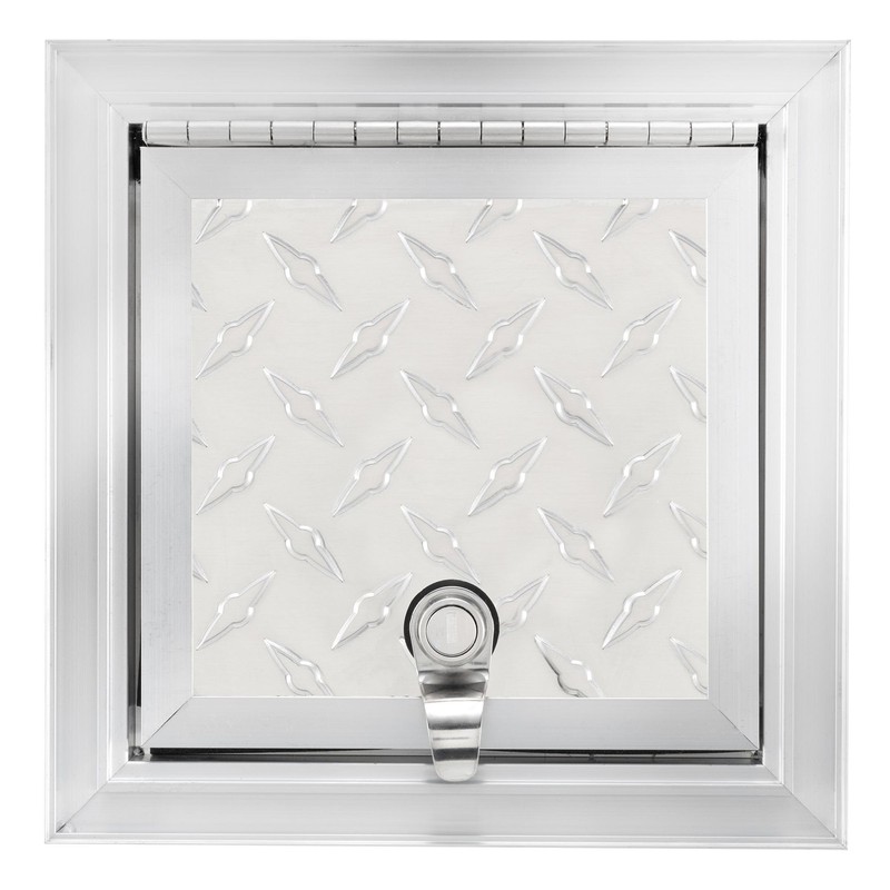 Tough Grade Aluminum Diamond Plate Compartment Door with Lock |