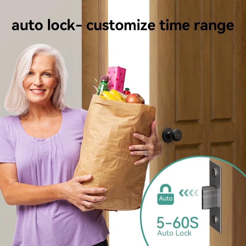 Fingerprint Door Lock,4 in 1 Smart Door Knob with Keypad