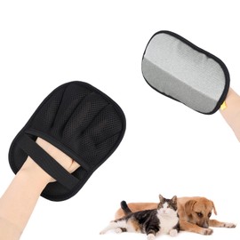 lasuroa Pet Grooming Gloves, Electrostatic Pet Hair Remover Gloves Multi-Functional Reusable Animal Hair Remover Tools for Carpet Sofa Clothing Furniture (Five-Finger Style)