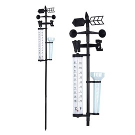 3 in 1 Weather Station Measurer with Rain Gauge, Wind Indicator for Outdoor Garden