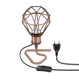 ledscom.de RETRA Table Lamp Switch Matte Bronze E27 Socket Cage Shade Bronze