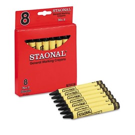 (6 Pack Value Bundle) CYO5200023051 Staonal Marking Crayons, Black, 8/Box