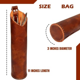 Unbranded Genuine Leather Tool Pouch Rod Bag Welding Rod Holder Electrode Storage Can