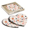 2 x Heart Coasters - Organic Waste Pattern Earth Science