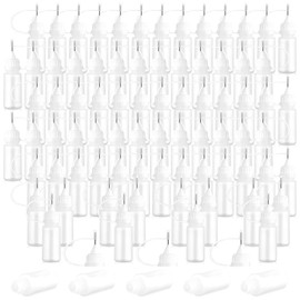 100 Pcs Precision Tip Applicator Bottle,10ml Mini Needle Glue Squeeze Bottle,Needle Tip Glue Bottle Applicator for Alcohol Ink Quilling DIY Craft
