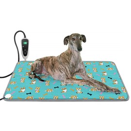 GOLOPET Extra Large Dog Heating Pad 47x30 in Waterproof Smart Thermostat Switch, Whelping Supplies Heated Dog Bed, Adding Wire Rope Wires Puppy Heating Pad Mat-Blue