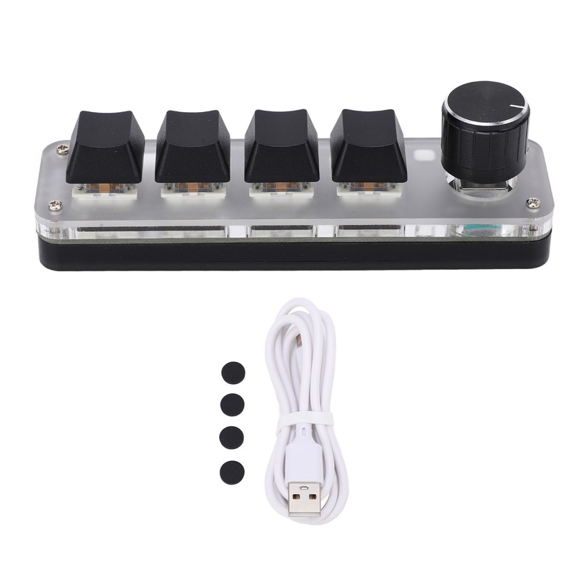 One Handed Mechanical Keyboard 4 Key with Adjustable RGB DIY