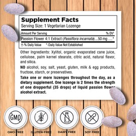 Mt. Angel Vitamins - Relaxing Passion Flower Extract Great Tasting Herbal Lozenge (Passiflora incarnata) - Highly Bio Available 4:1 Extract - 60 Count