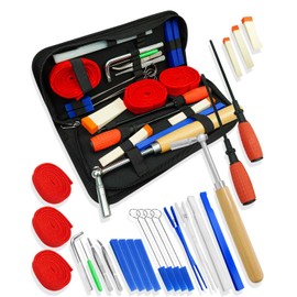 23 Pcs Professional Piano Tuning Kit, Piano Tuner Tool Set with Piano Tuning Hammer/Tuning Wrench, Wrench Fastener, Tuning Mute and Portable Case for Beginners