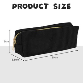 Aesthetic Case, Pencil Case Girls Corduroy Pencil Case Adult Corduroy Fabric Kalidi Pencil Case Flowers Corduroy Fabric Pencil Case Adult Pencil Case, black, Korean Version