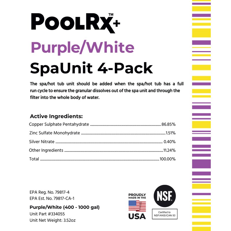 PoolRx+ Mineral Algaecide 4-Unit Pack, up to 6-Month Algae Control,