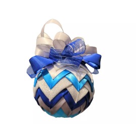 Undisclosed Christmas Ornament Shades of Blue, White, and Silver Cascade