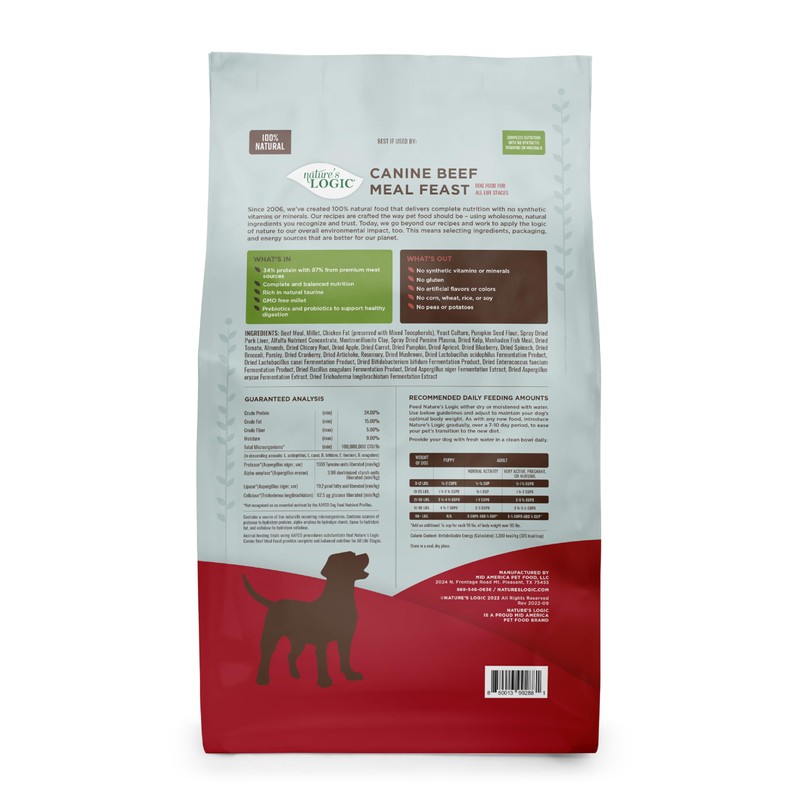 NATURE'S LOGIC Dry Dog Food - 100% Natural - No