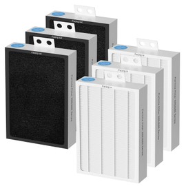 Ganteny 6-Pack 500/600 Series HEPA Filter Replacement Compatible with Blueair 500/600 Series Air Cleaner Purifiers 501 503 505 510 550E 555EB 601 603 605 650E Particle Filter