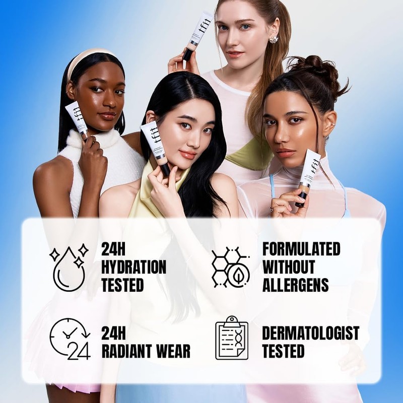 TFIT Radiance Fit Serum Foundation, Healthy Glow, Cobertura Luminosa, Textura