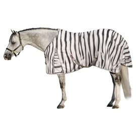 Schneiders Soft Interlock Mesh II Zebra Horse Fly Sheets | Striking Zebra Pattern for Fly Deterrence & Superior UV Protection | Euro Surcingle | Color Zebra | Size 76