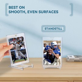 Trading Card Display Stand 25 Pack Card Stands for Sports Cards – Clear Acrylic Trading Card Stands for Top Loaders, Magnetic Holders, Screwdowns Baseball Sports Card Holder Stand Graded Card Display